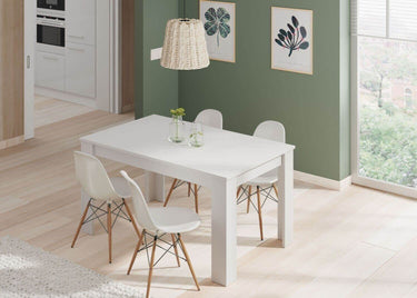 Tevez White Expanding Dining Table: Modern, Versatile, Space-Saving for Contemporary Homes - UK Luxury Furniture